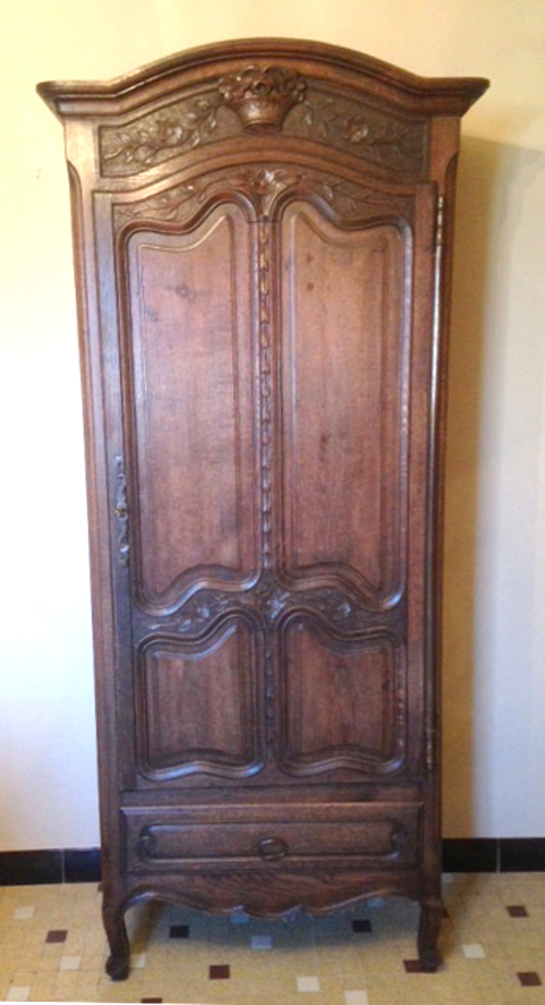 FRENCH ANTIQUE NORMANDY STYLE PETITE ARMOIRE